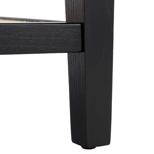 Safavieh Nicolella Square Glass And Linen Accent Table Black SFV2312B