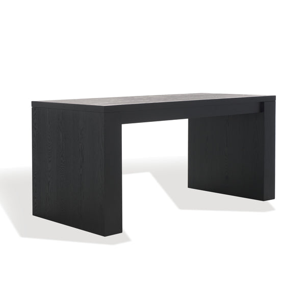 Safavieh Deborah Modern Minimalist Wood Desk With Ample Space And Elegant Elm Grain For Home Office Use Black Wood Sfv2313b-2bx