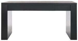 Safavieh Deborah Modern Minimalist Wood Desk With Ample Space And Elegant Elm Grain For Home Office Use Black Wood Sfv2313b-2bx