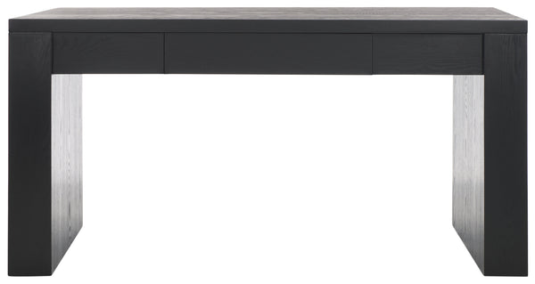 Safavieh Deborah Modern Minimalist Wood Desk With Ample Space And Elegant Elm Grain For Home Office Use Black Wood Sfv2313b-2bx