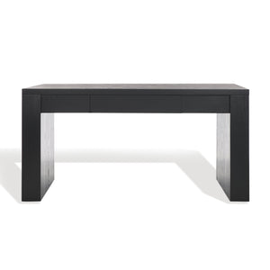 Safavieh Deborah Modern Minimalist Wood Desk With Ample Space And Elegant Elm Grain For Home Office Use Black Wood Sfv2313b-2bx