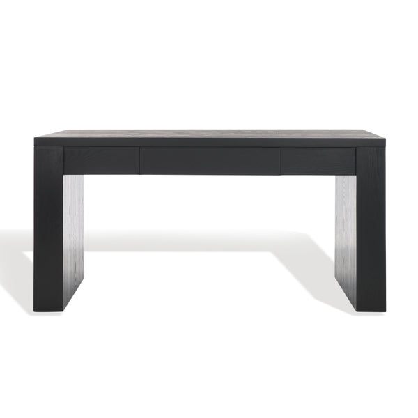 Safavieh Deborah Modern Minimalist Wood Desk With Ample Space And Elegant Elm Grain For Home Office Use Black Wood Sfv2313b-2bx