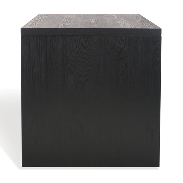 Safavieh Deborah Modern Minimalist Wood Desk With Ample Space And Elegant Elm Grain For Home Office Use Black Wood Sfv2313b-2bx