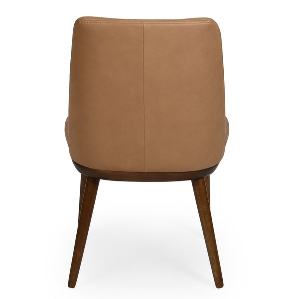 Safavieh Normandy Leather Dining Chair – Elegant Brown Italian Leather & Walnut Finish For Stylish Dining Spaces Brown ,Walnut Wood ,Leather ,Foam Sfv2400a-set2