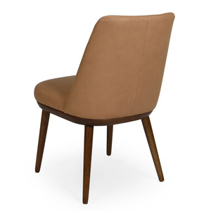 Safavieh Normandy Leather Dining Chair – Elegant Brown Italian Leather & Walnut Finish For Stylish Dining Spaces Brown ,Walnut Wood ,Leather ,Foam Sfv2400a-set2