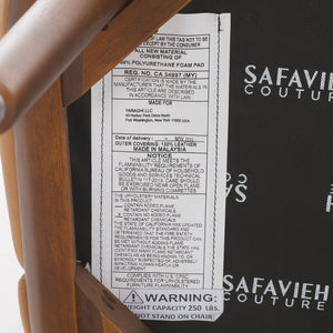 Safavieh Normandy Leather Dining Chair – Elegant Brown Italian Leather & Walnut Finish For Stylish Dining Spaces Brown ,Walnut Wood ,Leather ,Foam Sfv2400a-set2