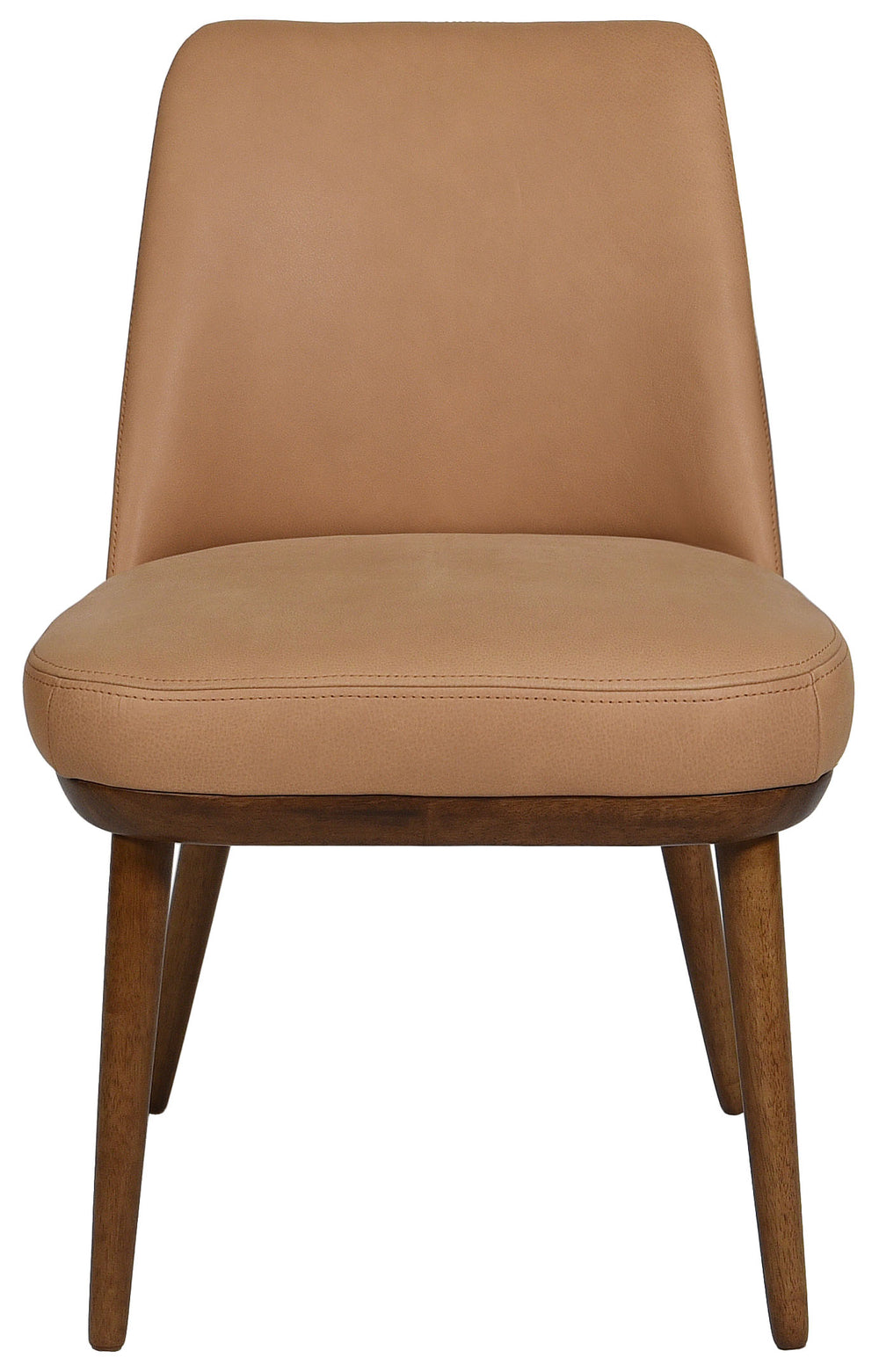 Safavieh Normandy Leather Dining Chair – Elegant Brown Italian Leather & Walnut Finish For Stylish Dining Spaces Brown ,Walnut Wood ,Leather ,Foam Sfv2400a-set2