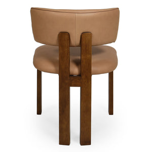Safavieh Katiya Leather Dining Chair - Elegant Walnut Frame With Luxurious Italian Leather In Deep Brown Brown ,Walnut Wood ,Leather ,Foam Sfv2402a-set2