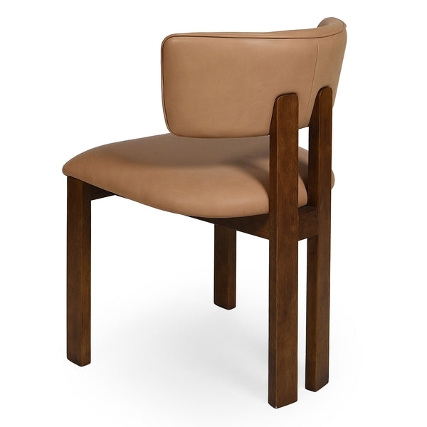 Safavieh Katiya Leather Dining Chair - Elegant Walnut Frame With Luxurious Italian Leather In Deep Brown Brown ,Walnut Wood ,Leather ,Foam Sfv2402a-set2