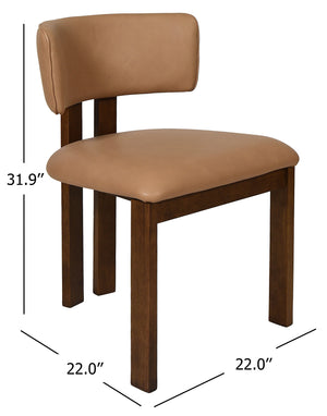 Safavieh Katiya Leather Dining Chair - Elegant Walnut Frame With Luxurious Italian Leather In Deep Brown Brown ,Walnut Wood ,Leather ,Foam Sfv2402a-set2