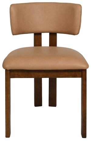 Safavieh Katiya Leather Dining Chair - Elegant Walnut Frame With Luxurious Italian Leather In Deep Brown Brown ,Walnut Wood ,Leather ,Foam Sfv2402a-set2