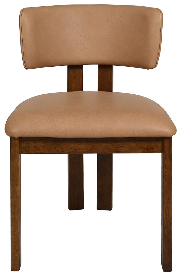 Safavieh Katiya Leather Dining Chair - Elegant Walnut Frame With Luxurious Italian Leather In Deep Brown Brown ,Walnut Wood ,Leather ,Foam Sfv2402a-set2
