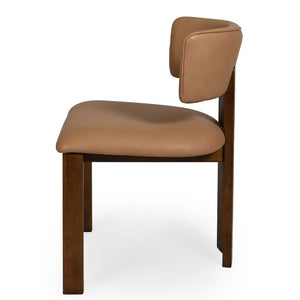 Safavieh Katiya Leather Dining Chair - Elegant Walnut Frame With Luxurious Italian Leather In Deep Brown Brown ,Walnut Wood ,Leather ,Foam Sfv2402a-set2