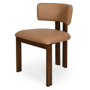 Safavieh Katiya Leather Dining Chair - Elegant Walnut Frame With Luxurious Italian Leather In Deep Brown Brown ,Walnut Wood ,Leather ,Foam Sfv2402a-set2