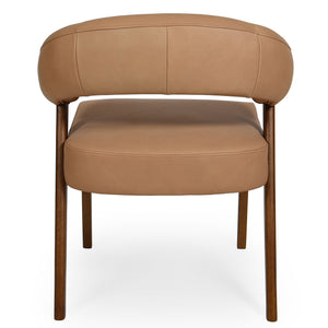 Safavieh Jarvis Leather Dining Chair - Luxurious Brown Italian Leather & Walnut Finish For Elegant Dining Experience Brown ,Walnut Wood ,Leather ,Foam Sfv2403a