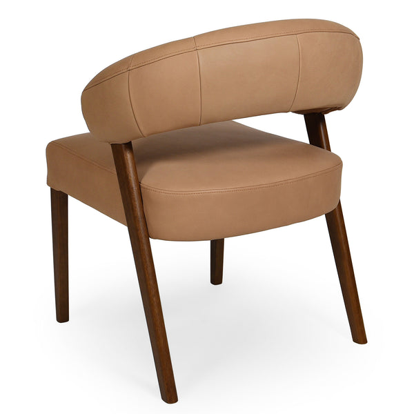 Safavieh Jarvis Leather Dining Chair - Luxurious Brown Italian Leather & Walnut Finish For Elegant Dining Experience Brown ,Walnut Wood ,Leather ,Foam Sfv2403a