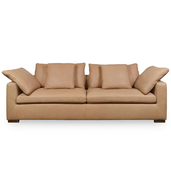 Safavieh Blanca Leather Sofa - Luxurious Brown Italian Leather, Sturdy Rubberwood Frame, Ultimate Comfort & Style Brown Wood ,Leather ,Foam Sfv2404a