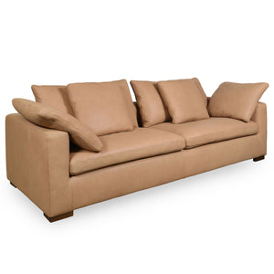 Safavieh Blanca Leather Sofa - Luxurious Brown Italian Leather, Sturdy Rubberwood Frame, Ultimate Comfort & Style Brown Wood ,Leather ,Foam Sfv2404a