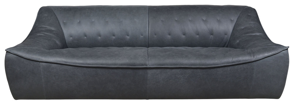 Safavieh Agitha Leather Sofa In Chic Black - Luxurious Italian Design For Stylish Living Room Comfort Black Wood ,Leather ,Foam Sfv2405a