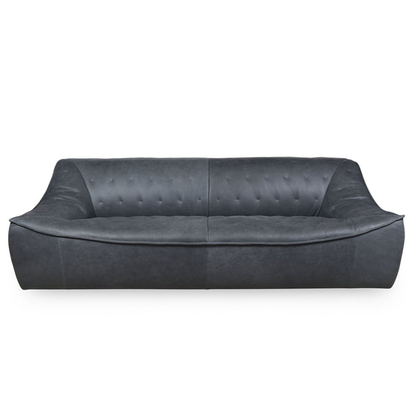 Safavieh Agitha Leather Sofa In Chic Black - Luxurious Italian Design For Stylish Living Room Comfort Black Wood ,Leather ,Foam Sfv2405a