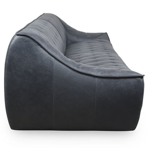 Safavieh Agitha Leather Sofa In Chic Black - Luxurious Italian Design For Stylish Living Room Comfort Black Wood ,Leather ,Foam Sfv2405a