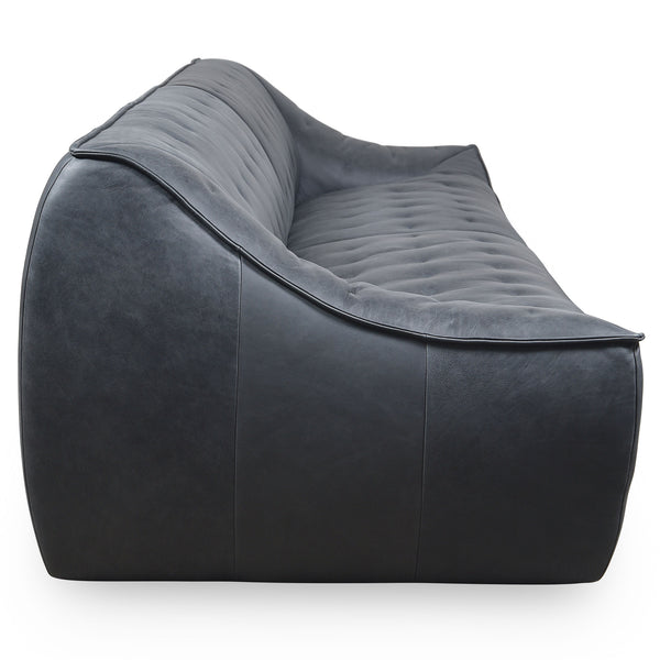 Safavieh Agitha Leather Sofa In Chic Black - Luxurious Italian Design For Stylish Living Room Comfort Black Wood ,Leather ,Foam Sfv2405a