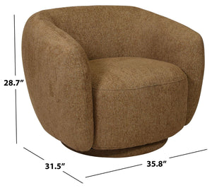 Florentina Swivel Chair With 360° Metal Base, Soft Fabric Upholstery, Compact Modern Design, Plush Foam Comfort