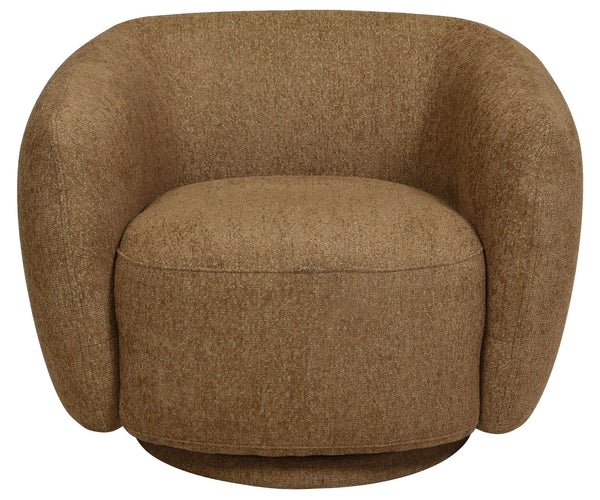 Florentina Swivel Chair With 360° Metal Base, Soft Fabric Upholstery, Compact Modern Design, Plush Foam Comfort