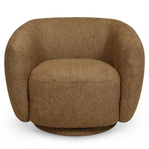 Florentina Swivel Chair With 360° Metal Base, Soft Fabric Upholstery, Compact Modern Design, Plush Foam Comfort