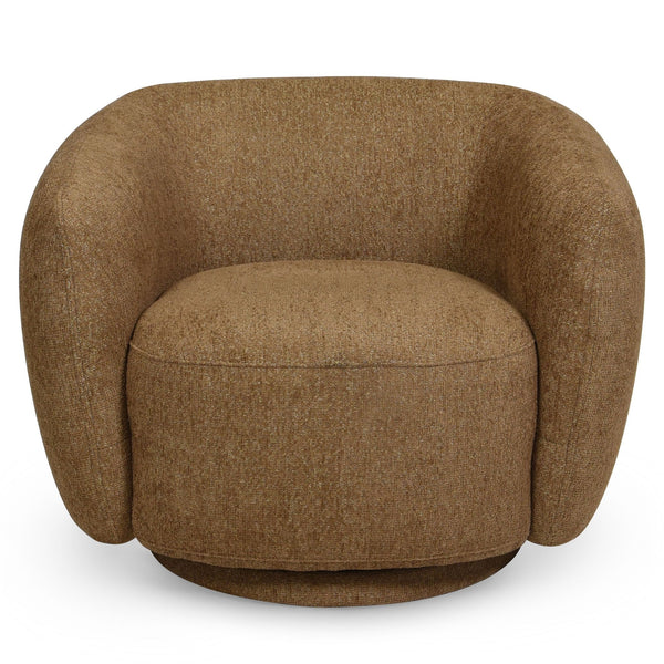 Florentina Swivel Chair With 360° Metal Base, Soft Fabric Upholstery, Compact Modern Design, Plush Foam Comfort