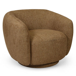 Florentina Swivel Chair With 360° Metal Base, Soft Fabric Upholstery, Compact Modern Design, Plush Foam Comfort