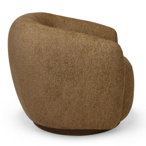 Florentina Swivel Chair With 360° Metal Base, Soft Fabric Upholstery, Compact Modern Design, Plush Foam Comfort