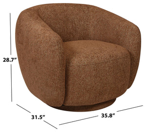 Florentina Swivel Chair With 360° Metal Base, Soft Fabric Upholstery, Compact Modern Design, Plush Foam Comfort