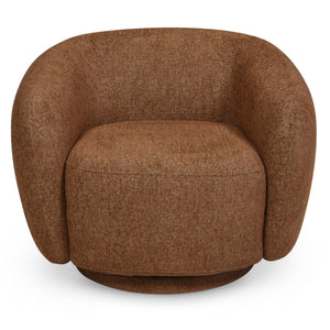 Florentina Swivel Chair With 360° Metal Base, Soft Fabric Upholstery, Compact Modern Design, Plush Foam Comfort