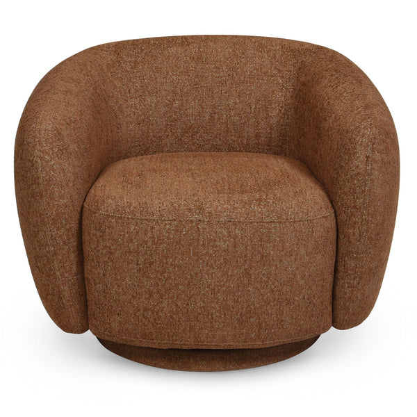 Florentina Swivel Chair With 360° Metal Base, Soft Fabric Upholstery, Compact Modern Design, Plush Foam Comfort