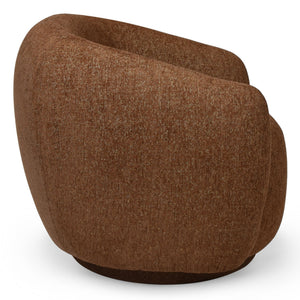 Florentina Swivel Chair With 360° Metal Base, Soft Fabric Upholstery, Compact Modern Design, Plush Foam Comfort
