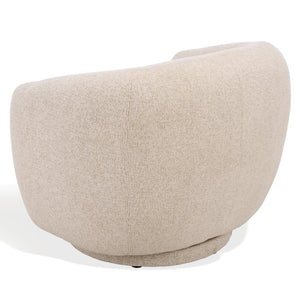 Safavieh Florentina Upholstered Swivel Accent Chair Neutral Fabric Seat for Living Spaces SFV2406C