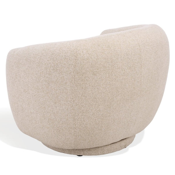 Safavieh Florentina Upholstered Swivel Accent Chair Neutral Fabric Seat for Living Spaces SFV2406C