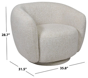 Safavieh Florentina Upholstered Swivel Accent Chair Neutral Fabric Seat for Living Spaces SFV2406C