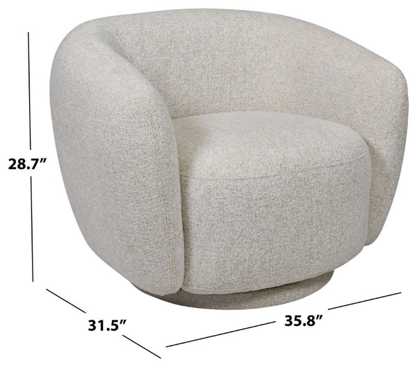 Safavieh Florentina Upholstered Swivel Accent Chair Neutral Fabric Seat for Living Spaces SFV2406C