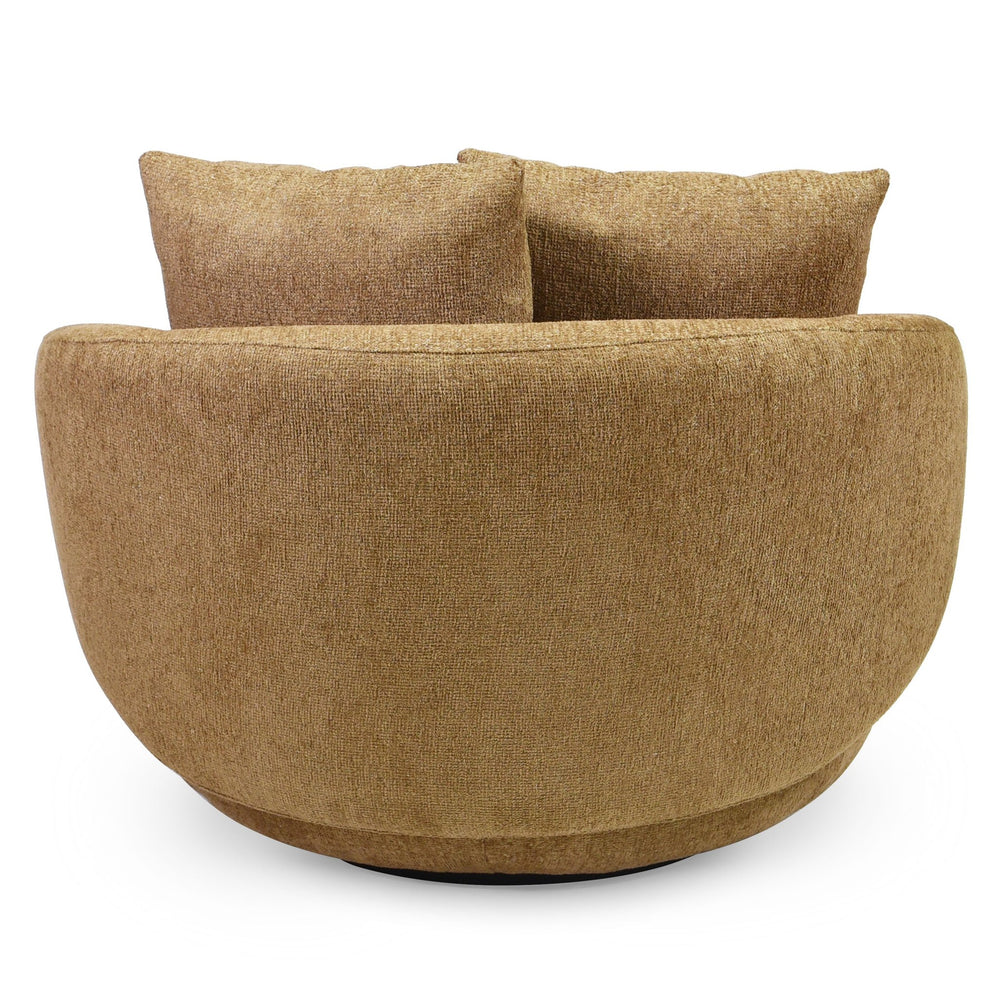 Karolie Swivel Chair With Plush Fabric And High-Density Foam, Wood & Metal Frame For Cozy Seating