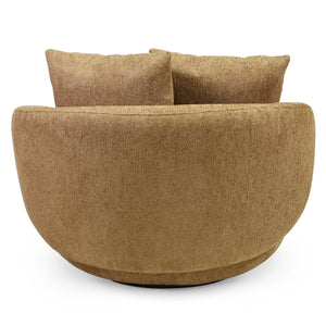Karolie Swivel Chair With Plush Fabric And High-Density Foam, Wood & Metal Frame For Cozy Seating