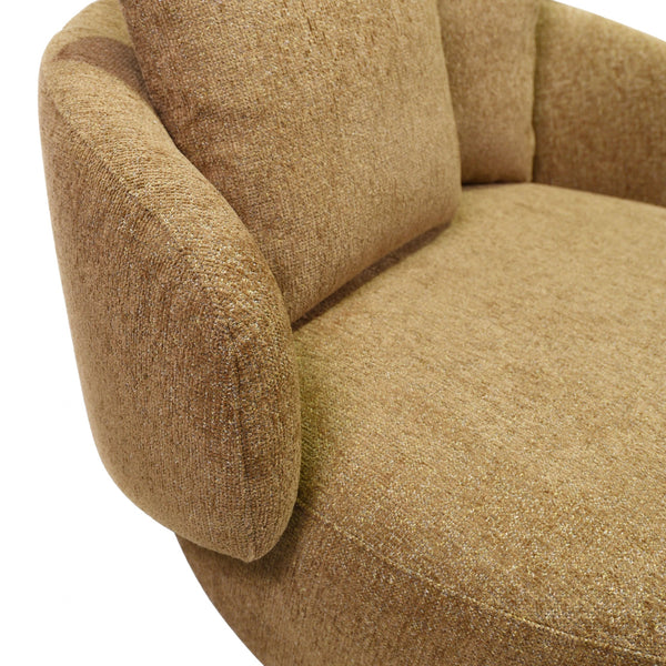 Karolie Swivel Chair With Plush Fabric And High-Density Foam, Wood & Metal Frame For Cozy Seating