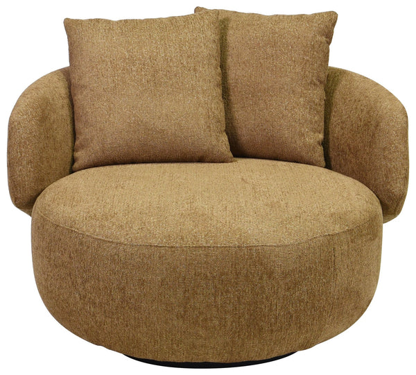 Karolie Swivel Chair With Plush Fabric And High-Density Foam, Wood & Metal Frame For Cozy Seating