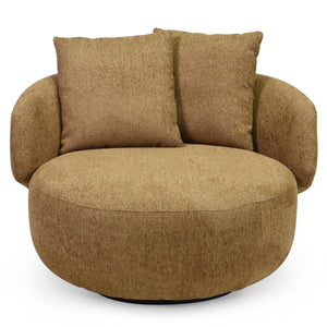 Karolie Swivel Chair With Plush Fabric And High-Density Foam, Wood & Metal Frame For Cozy Seating