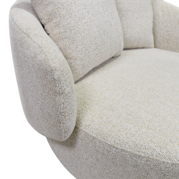 Karolie Swivel Chair With Plush Fabric And High-Density Foam, Wood & Metal Frame For Cozy Seating