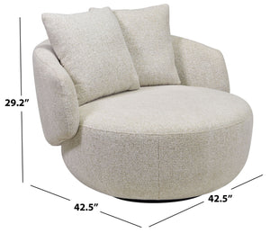 Karolie Swivel Chair With Plush Fabric And High-Density Foam, Wood & Metal Frame For Cozy Seating