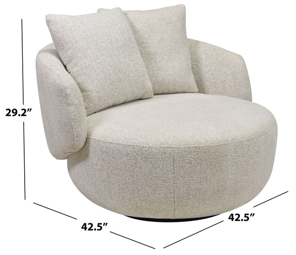 Karolie Swivel Chair With Plush Fabric And High-Density Foam, Wood & Metal Frame For Cozy Seating