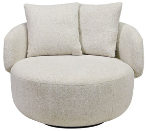 Karolie Swivel Chair With Plush Fabric And High-Density Foam, Wood & Metal Frame For Cozy Seating