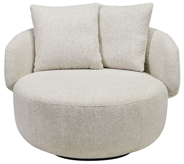 Karolie Swivel Chair With Plush Fabric And High-Density Foam, Wood & Metal Frame For Cozy Seating